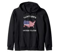 Drapeau rétro Saint Louis États-Unis Vieilli Sweat à Capuche
