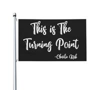 Drapeau rétro « This Is The Turning Point » USA Freedom Charlie Kirk, 90 x 150 cm, double face, pour extérieur, noir