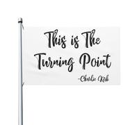 Drapeau rétro « This Is The Turning Point » USA Freedom Charlie Kirk, 90 x 150 cm, double face, pour extérieur, blanc