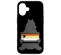 Drapeau rétro Vintage Ours Assis Tenant la fraternité Coque pour iPhone 16