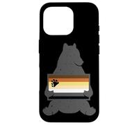 Drapeau rétro Vintage Ours Assis Tenant la fraternité Coque pour iPhone 16 Pro