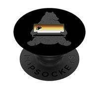 Drapeau rétro Vintage Ours Assis Tenant la fraternité PopSockets PopGrip Adhésif