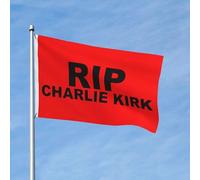 Drapeau Rip Charlie Kirk 1993-2025 3x5, couleurs vives et résistant à la décoloration, en polyester avec œillets