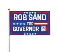 Drapeau Rob Sand 2026, Rob Sand candidat au poste de gouverneur de l'Iowa, bannière de jardin 3x5 avec 2 œillets