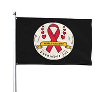Drapeau robuste de la journée mondiale du sida, bannière extérieure Durable de 4x6 pieds, drapeau de bienvenue de fête à domicile, drapeau de décoration de Patio