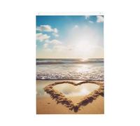 Drapeau romantique en forme de cœur pour plage, jardin, bienvenue, 61 x 91 cm, double face, ne se décolore pas, pour maison, cour, porche, pelouse, décoration extérieure