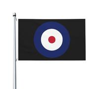 Drapeau rond britannique de la Royal Air Force (RAF) 3 x 5 pieds avec œillet, pour jardin extérieur
