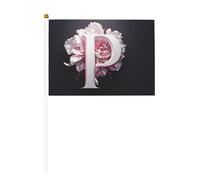 Drapeau rose avec lettre P imprimée double face 14 x 20,8 cm, adapté pour les activités d'équipe encourageant