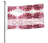Drapeau rose double face avec œillets - 1,5 x 2,4 m - Drapeau décoratif pour patio, porche, événement de groupe.