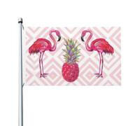 Drapeau rose flamant rose ananas plein air quatre saisons drapeau de vacances double face avec boutonnière fond décoratif fournitures de fête