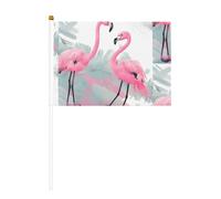 Drapeau rose flamant rose imprimé double face 14 x 20,8 cm, adapté pour les activités d'équipe encourageant