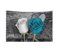 Drapeau rose gris sarcelle avec 4 œillets, drapeaux unilatéraux en polyester durable, bannières résistantes aux intempéries pour dortoir, fêtes, tournage, festivals, décoration de 61 x 88,9 cm