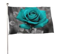 Drapeau rose sarcelle gris 61 x 88,9 cm pour extérieur, double face, drapeaux de bienvenue, bannière de décoration pour cour, porche, pelouse