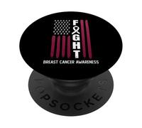 Drapeau Rose USA Mois de Sensibilisation au Cancer du Sein - au Dos PopSockets PopGrip Adhésif