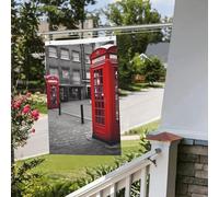 Drapeau rouge de Londres pour cabine téléphonique - 61 x 91 cm - Pour extérieur et intérieur - Pour le printemps, l'été, l'automne, l'hiver - Drapeaux de jardin avec œillets verticaux double face