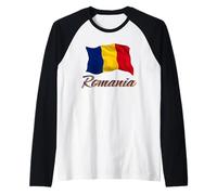 Drapeau roumain de la Roumanie Européen Hommes Femmes Enfants Manche Raglan