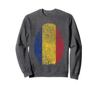 Drapeau Roumanie ADN Empreinte Digitale Patrimoine Ancestry Traditions Sweatshirt