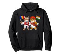 Drapeau Roumanie Inde Racines roumaines Fier héritage Indien Sweat à Capuche