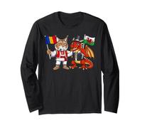 Drapeau Roumanie Pays de Galles Racines roumaines Gallois Manche Longue