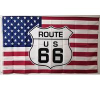 drapeau route 66 et USA nylon 150x90 flag king of road