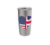 Drapeau Royaume-Uni États-Unis du Fier Britannique Américain Gobelet isotherme en acier inoxydable double paroi