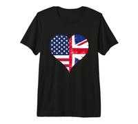 Drapeau Royaume-Uni États-Unis du Fier Britannique Américain T-Shirt Haut de Gamme