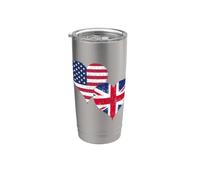 Drapeau Royaume-Uni États-Unis Fierté Britannique Américain Gobelet isotherme en acier inoxydable double paroi