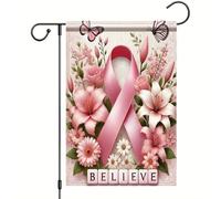 Drapeau Ruban Roses Croire Fleurs Papillon Jardin 30x45