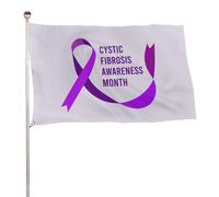 Drapeau ruban violet pour le mois de sensibilisation à la fibrose kystique, bannière extérieure, décoration de fête, tapisserie murale 35 x 59 po