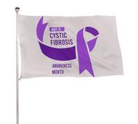 Drapeau ruban violet pour le mois de sensibilisation à la fibrose kystique, bannière extérieure, décoration de fête, tapisserie murale 35 x 59 po