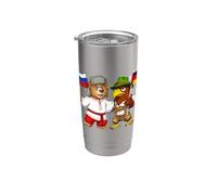 Drapeau Russie Allemagne Racines russes Héritage allemand Gobelet isotherme en acier inoxydable double paroi