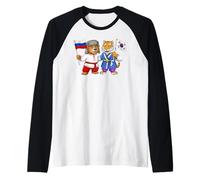 Drapeau Russie Corée du Sud Racines Russes Fier coréen Manche Raglan
