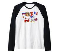 Drapeau Russie France Racines Russes Héritage français Manche Raglan