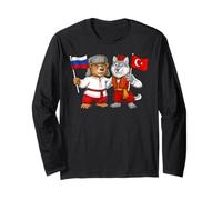 Drapeau Russie Turquie Racines Russes Fier héritage Turc Manche Longue
