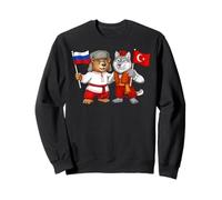 Drapeau Russie Turquie Racines Russes Fier héritage Turc Sweatshirt