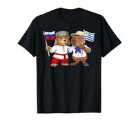 Drapeau Russie Uruguay Racines Russes Fier uruguayen T-Shirt