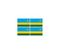Drapeau Rwanda (4 Fois 9.5x6.3cm) - Sticker/Autocollant