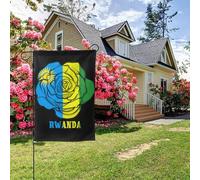 Drapeau rwandais double face avec roses, 28 x 40 pouces, décoration extérieure pour jardin