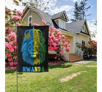 Drapeau rwandais Lion double face 28 x 40 pouces, décoration extérieure pour jardin