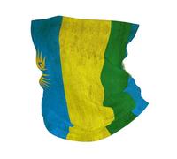 Drapeau Rwandais Vintage Cache-Cou Imprimé Bandana Anti-UV Chapeaux Demi-Visage pour Extérieur Moto Vélo 26X30CM