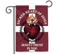 Drapeau Sacré Cœur de Jésus Proverbes 4:23 extérieur drapeaux Festival | Décoration 30x45cm pelouse drapeaux personnalisés Bannière pour fête d'anniversaire fête Jardin