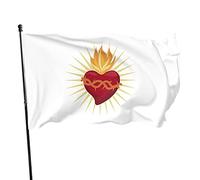 Drapeau sacré en forme de cœur - 0,9 x 1,5 m - Décoration de jardin - Bannière résistante aux UV et à la décoloration