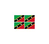 Drapeau Saint-Christophe-Et-Niévès (4 Fois 9.5x6.3cm) - Sticker/Autocollant