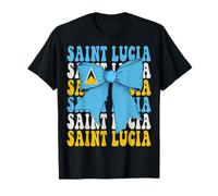 Drapeau Saint Lucia Fierté Sainte Lucie Coquette Nœud T-Shirt