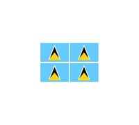Drapeau Sainte-Lucie (4 Fois 9.5x6.3cm) - Sticker/Autocollant
