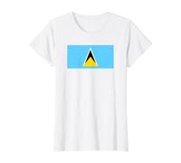 Drapeau Sainte-Lucie T-Shirt Graphique avec Valeur, Femme, Blanc, XS