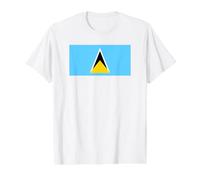 Drapeau Sainte-Lucie T-Shirt Graphique avec Valeur, Homme, Blanc, S