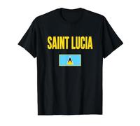 Drapeau Sainte Lucie T-Shirt Graphique avec Valeur, Homme, Noir, L