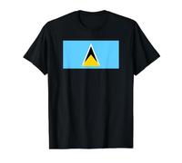 Drapeau Sainte-Lucie T-Shirt Graphique avec Valeur, Homme, Noir, L
