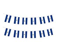 Drapeau salvadorien à cordes, bannière de drapeau salvadorien, couleur vive, polyester durable, 10 m, 30 drapeaux pour école, jardin, festivals, intérieur et extérieur